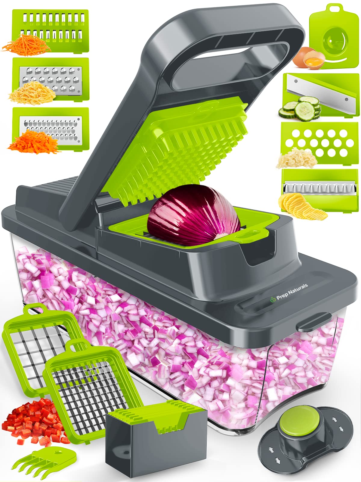 PrepNaturals 12-in-1 Vegetable Chopper with Container