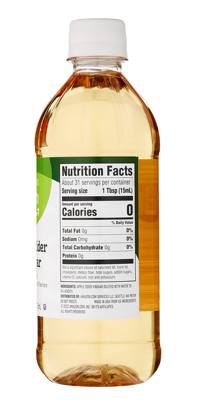 Amazon Fresh Apple Cider Vinegar, 16 Oz Bottle