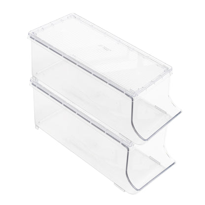 MAPLE TREE 2-Set 9-Soda Can Holder Organizer Stackable Storage for Fridge and Pantry, Beverage Caddy, and Lid Holder - Space-Saving Design for Refrigerator, Cabinet, and Kitchen Organization