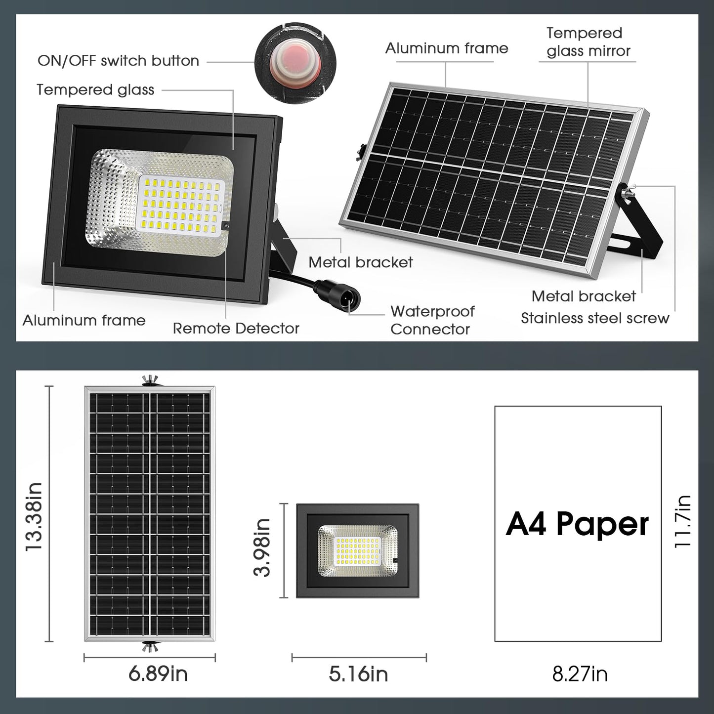 Solar Flood Lights with Remote - 2 Pack
