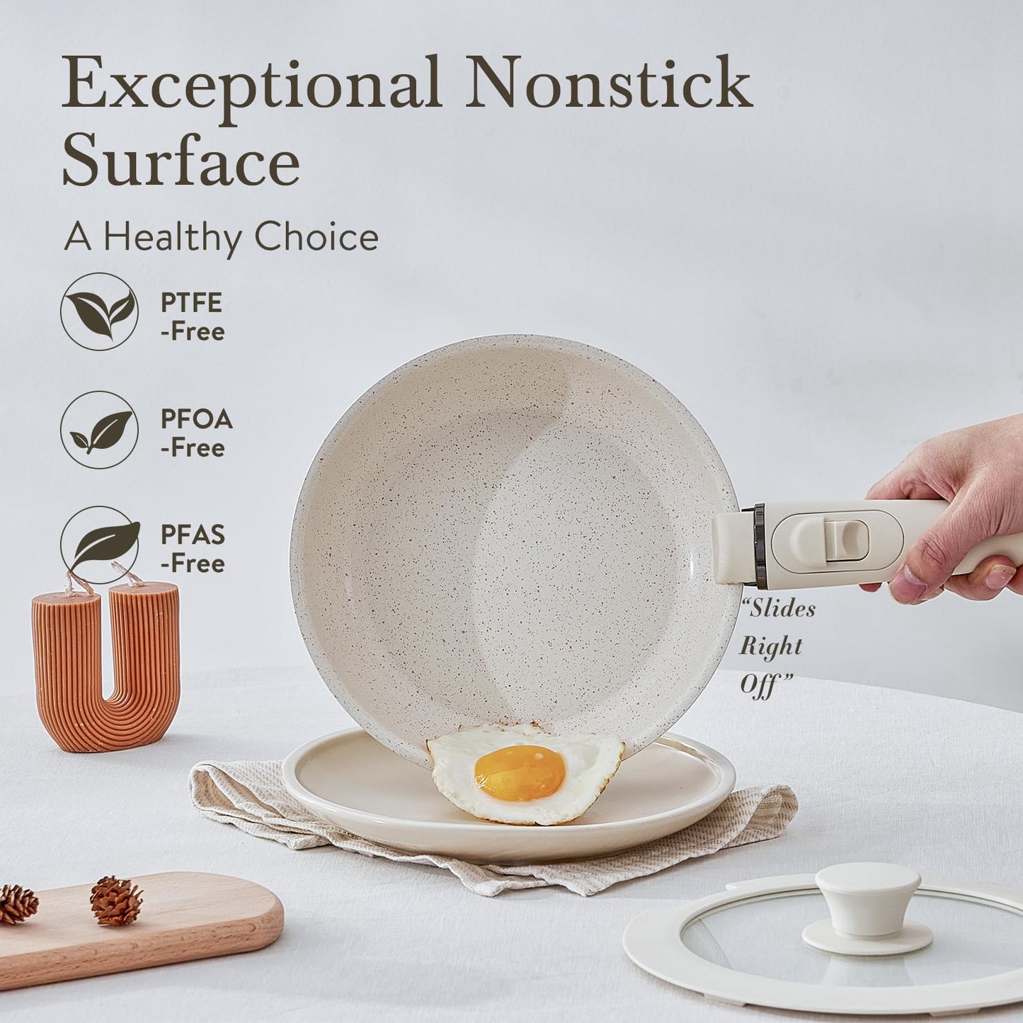 21-Piece Non-Stick Cookware Set with Removable Handles