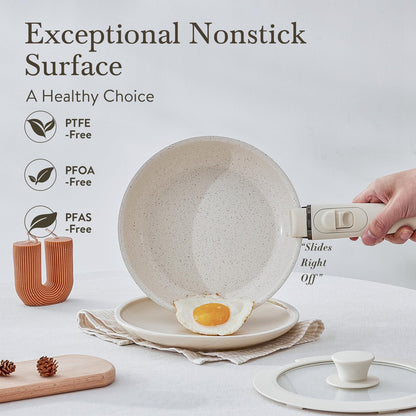 21-Piece Non-Stick Cookware Set with Removable Handles