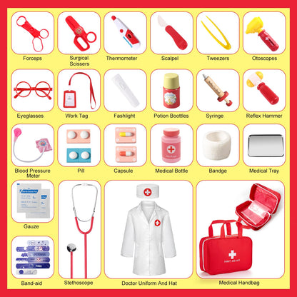 Kids Doctor Playset with Stethoscope & Accessories