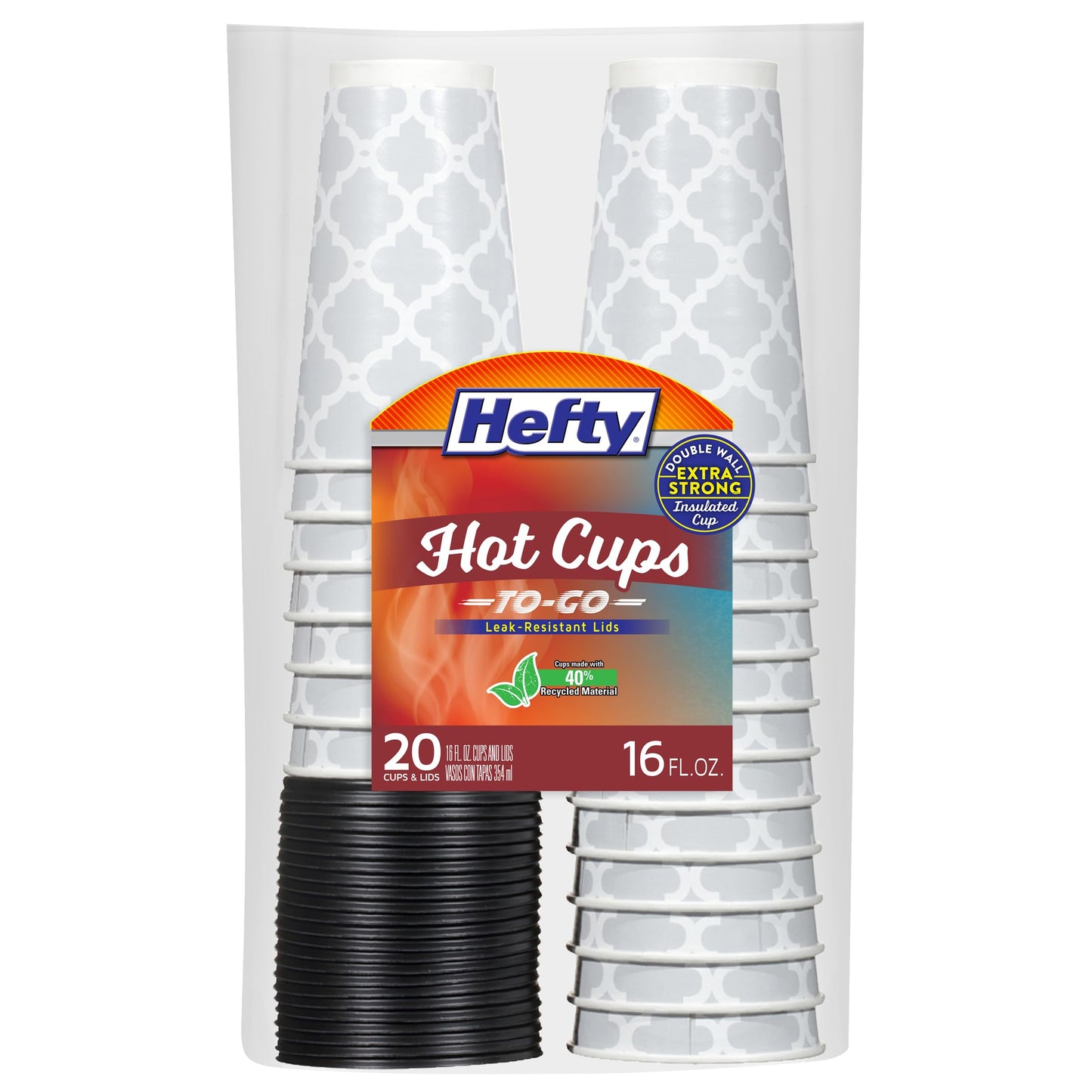 Hefty 16oz Disposable Coffee Cups with Lids