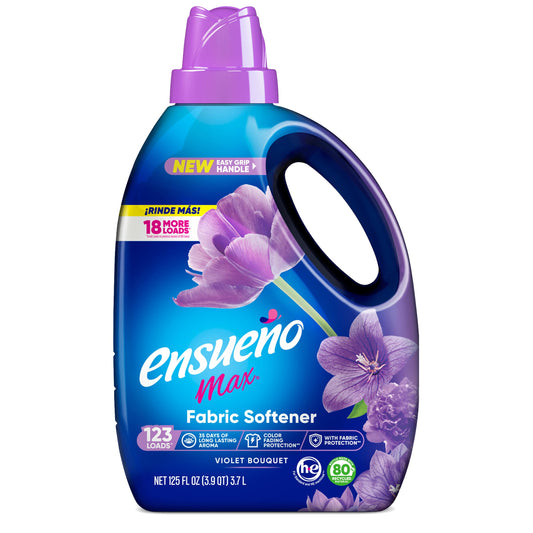 Ensueño - Max Liquid Fabric Softener- With Long-Lasting Freshener And Wrinkle Eliminating formula, Violet Bouquet Scent - (125 oz)