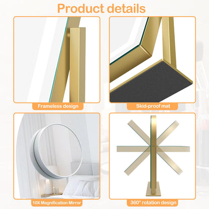 Large LED Makeup Mirror with Lights and Magnification