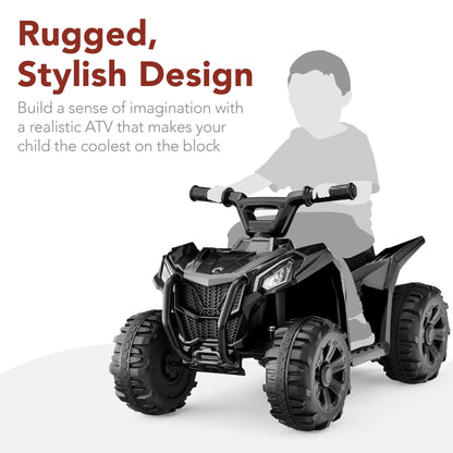 Best Choice Products 6V Kids Ride On Toy, 4-Wheeler Quad ATV Play Car w/ 1.8MPH Max Speed, Treaded Tires, Rubber Handles, Push-Button Accelerator - Black