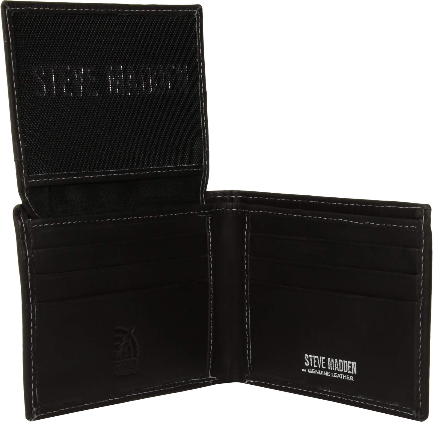 Steve Madden Men's Leather Wallet with Flip Pockets