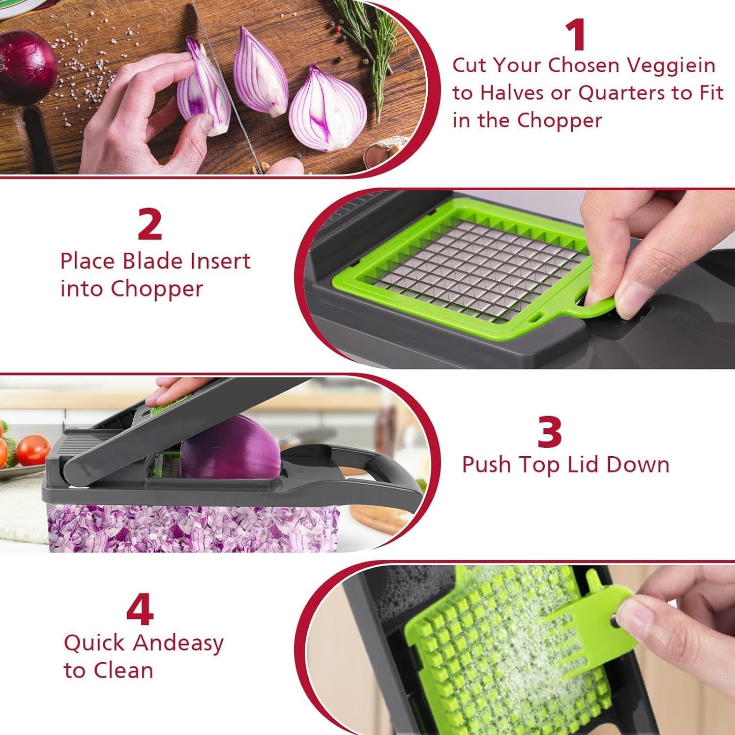 16-in-1 Vegetable Chopper with 8 Blades