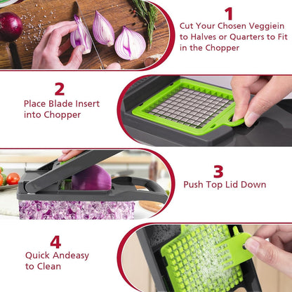 16-in-1 Vegetable Chopper with 8 Blades