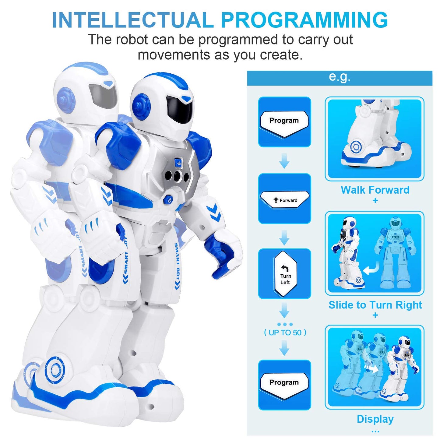 KingsDragon Robots Toy for Kids, RC Gesture Sensing Toy, Interactive Walking Singing Dancing Robot Birthday Presents for Boys Girls Age 6 7 8 9 Years Old