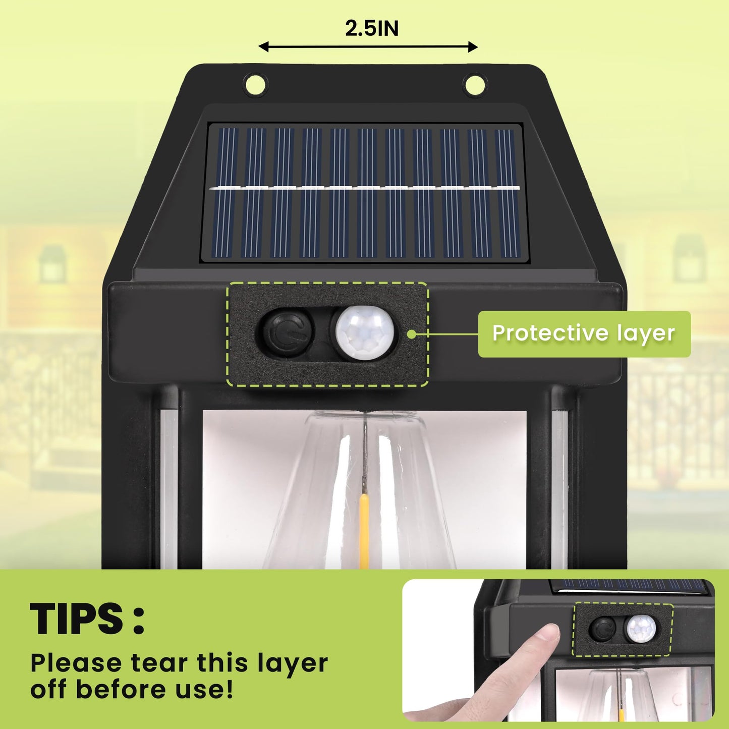 2 Pack Solar Motion Sensor Wall Lights