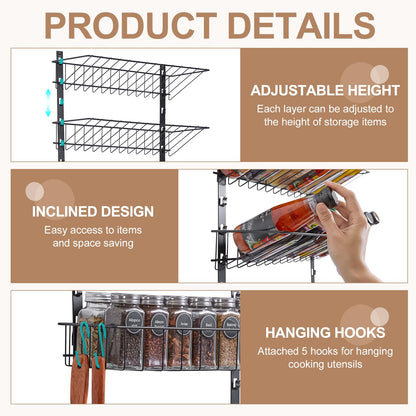 6-Tier Spice Rack Wall Mount Organizer