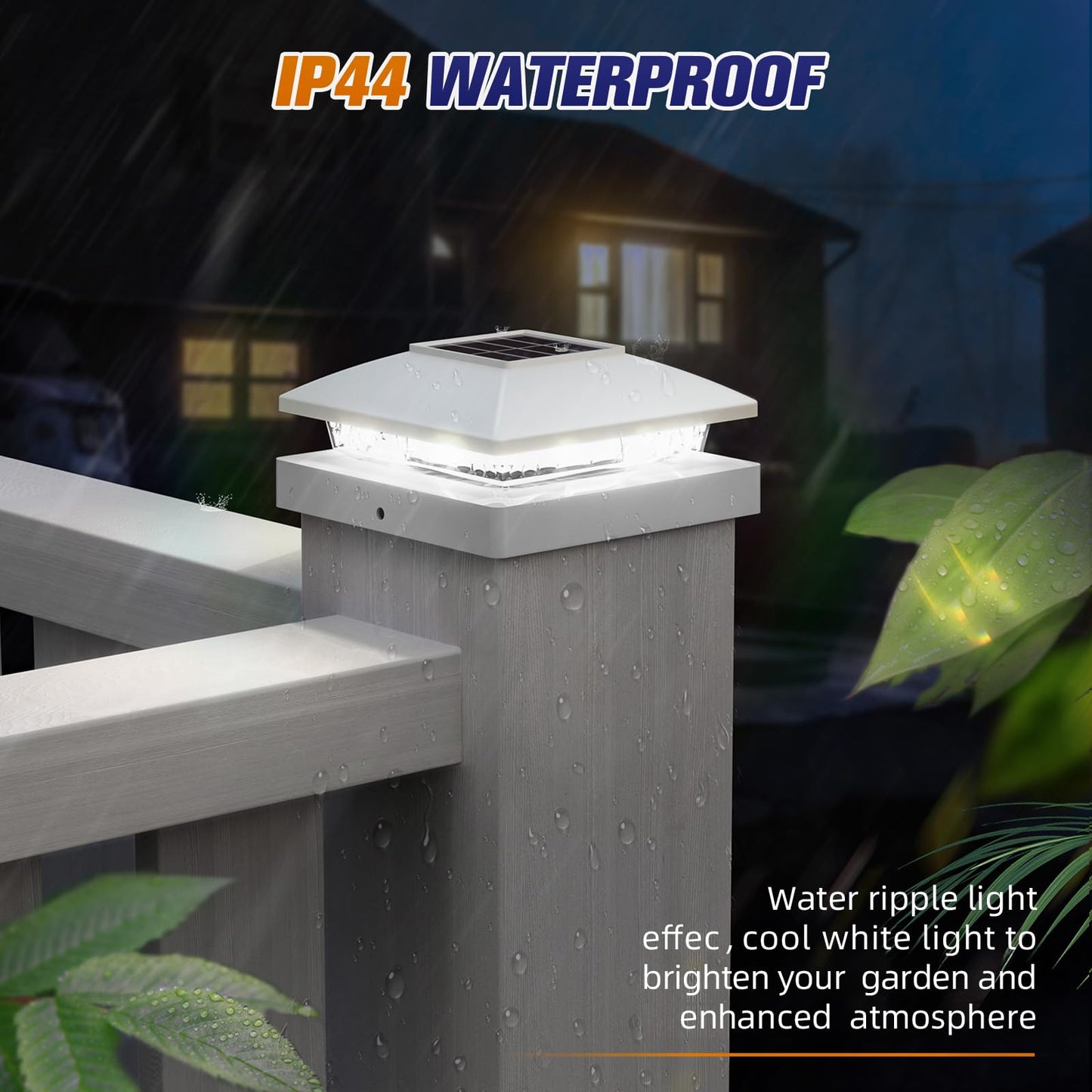 Solar Post Cap Lights, Waterproof LED, 6 Pack