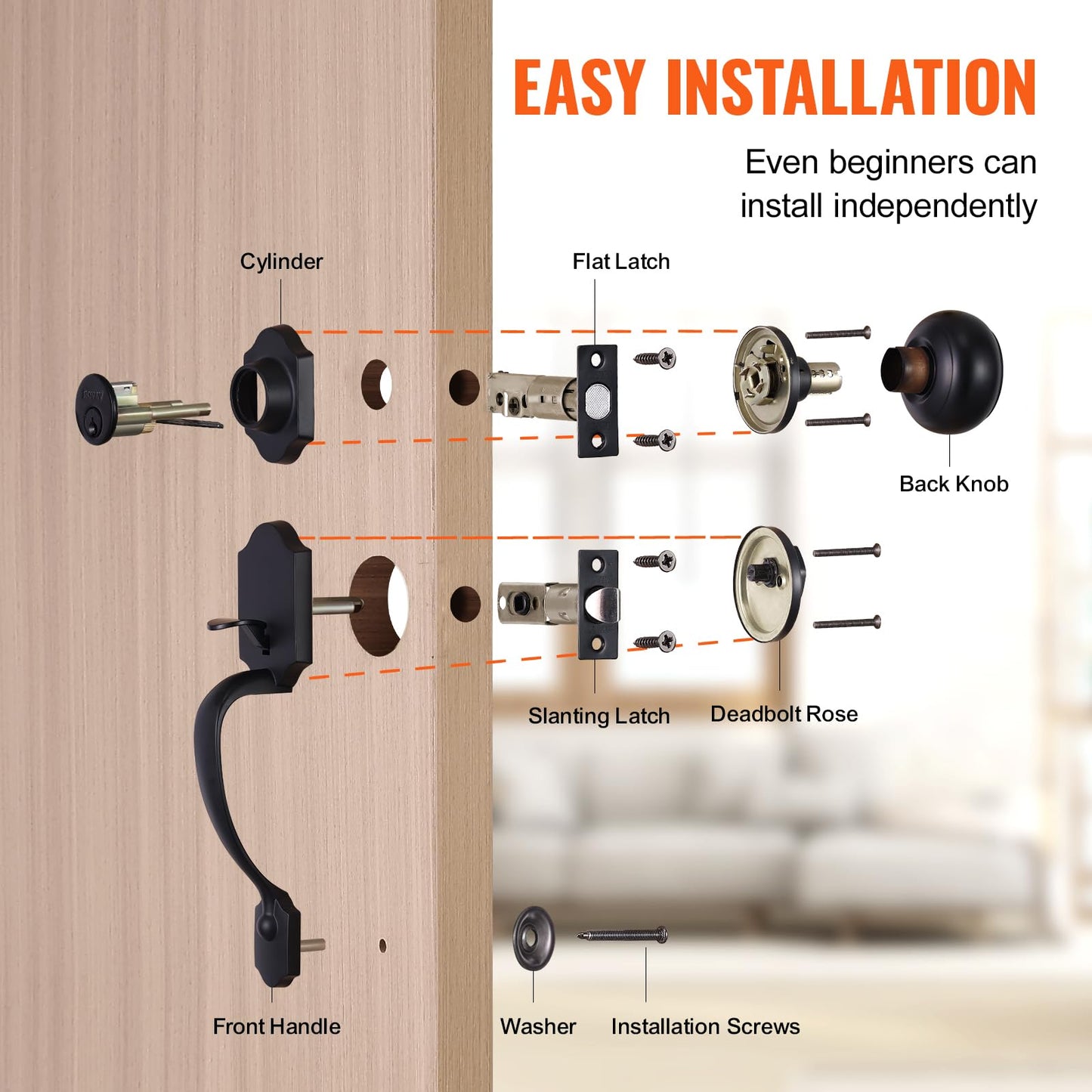 VEVOR Front Door Handle and Deadbolt Set