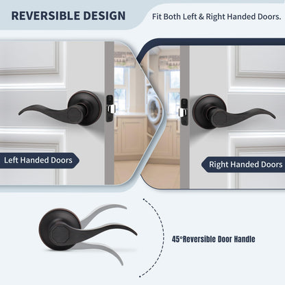 LOQRON Keyless Oil Rubbed Bronze Door Lever Set