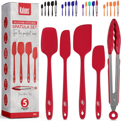 4-Piece Silicone Spatula Set with Tongs