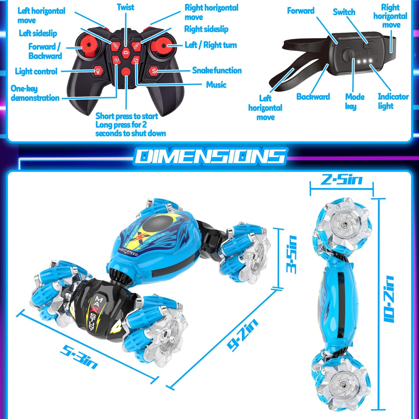 Gesture Sensing RC Stunt Car for Kids