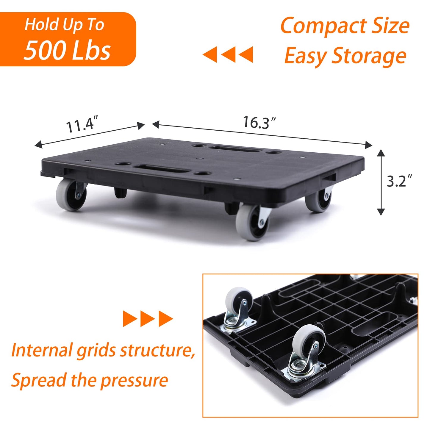 Kavlium Heavy Duty Furniture Dolly 2-Pack