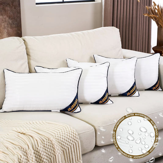 Set of 4 Waterproof Lumbar Pillow Inserts