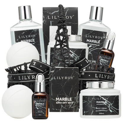 LILY ROY Spa Gift Baskets Set for Men Bath Gift Basket Set for Women Bath and Body Gift Baskets Set Works For Christmas Birthday Skin Care Gifts Set for Father Mother's Day Gift Set for Women Men