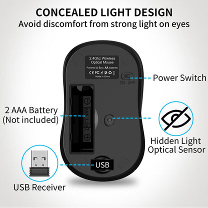 Wireless Noiseless Mouse for PC & Laptop