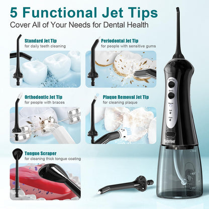 Nicefeel Cordless Water Dental Flosser with 3 Modes