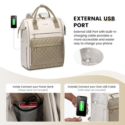 LOVEVOOK Waterproof Laptop Backpack with USB Port