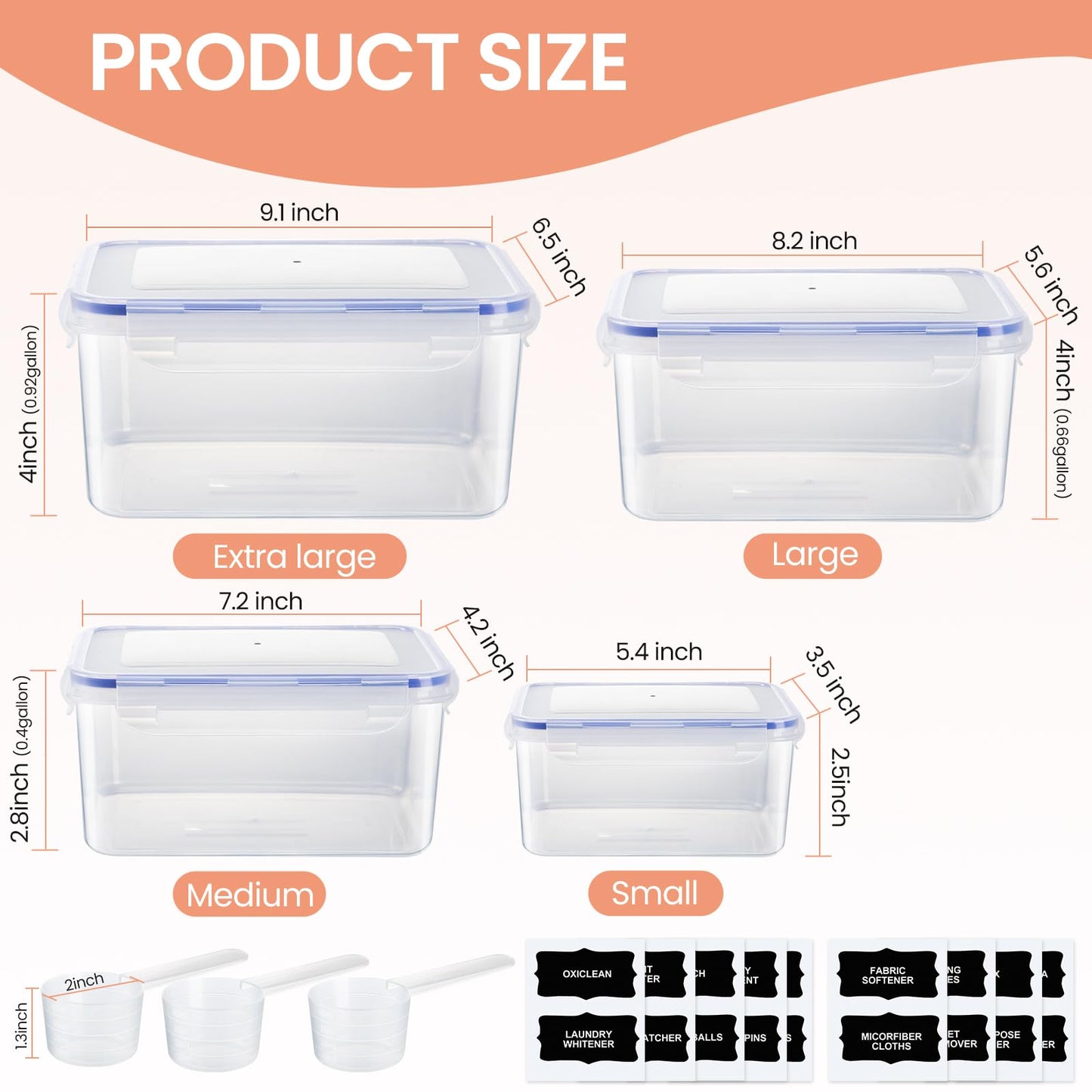 Laundry Room Storage Organizer - 4 Pack Set