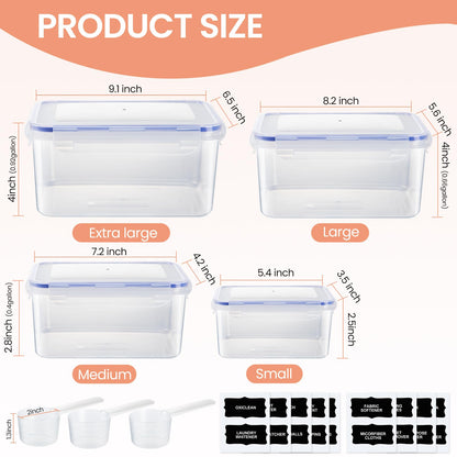 Laundry Room Storage Organizer - 4 Pack Set