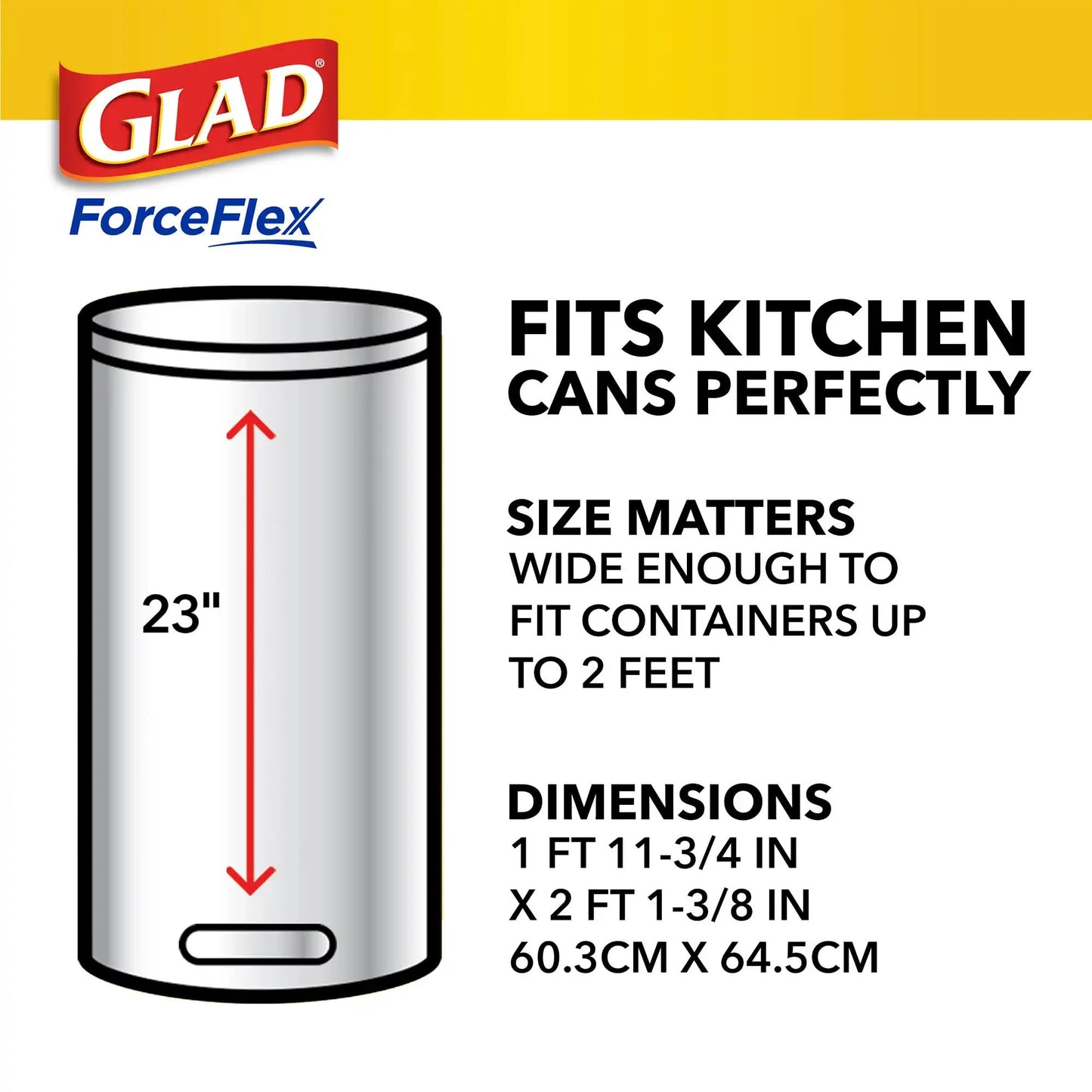 GLAD ForceFlex Tall Kitchen Drawstring Trash Bags, 13 Gallon White Trash Bag for Kitchen Trash Can, Gain Original Scent, Odor Shield, Odor Eliminator, Leak Protection, 110 Count