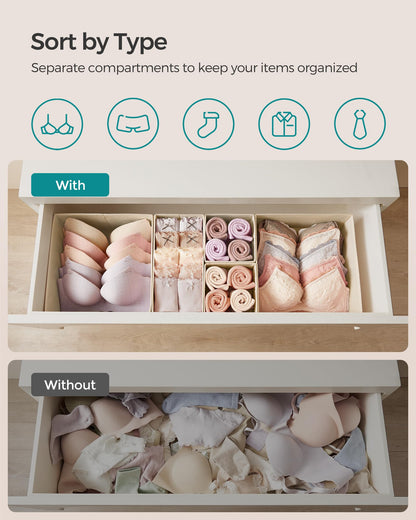 SONGMICS Foldable Drawer Organizer Set of 6