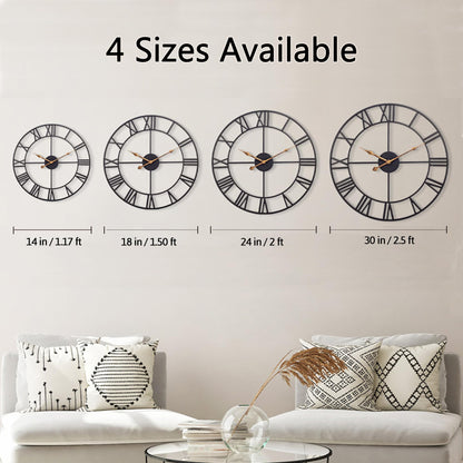 30-Inch Silent Metal Wall Clock for Decor