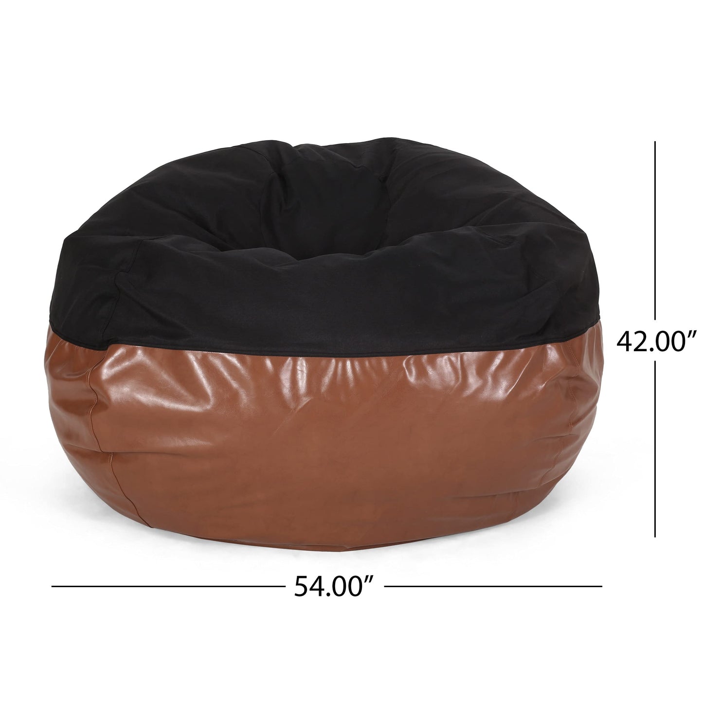 Christopher Knight Home Ohnstad Bean Bag, Black + Coffee Brown, Small