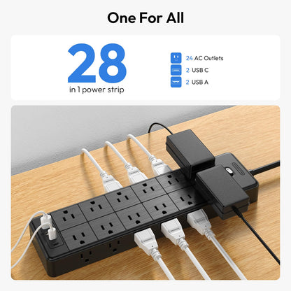 10 Ft NTONPOWER Surge Protector with USB Ports