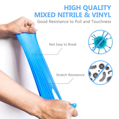 squish Disposable Gloves, Blue Vinyl Gloves Latex Free Powder-Free Gloves Health Rubber Gloves for Kitchen Cooking Food Handling, 200PCS, Medium