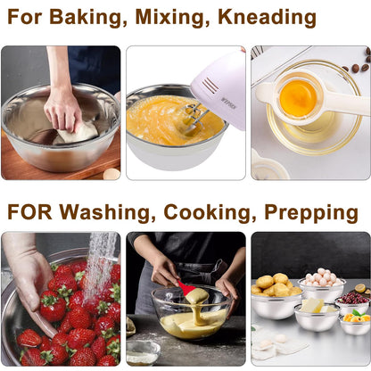 WEPSEN 5-Speed Hand Mixer with Mixing Bowls Set