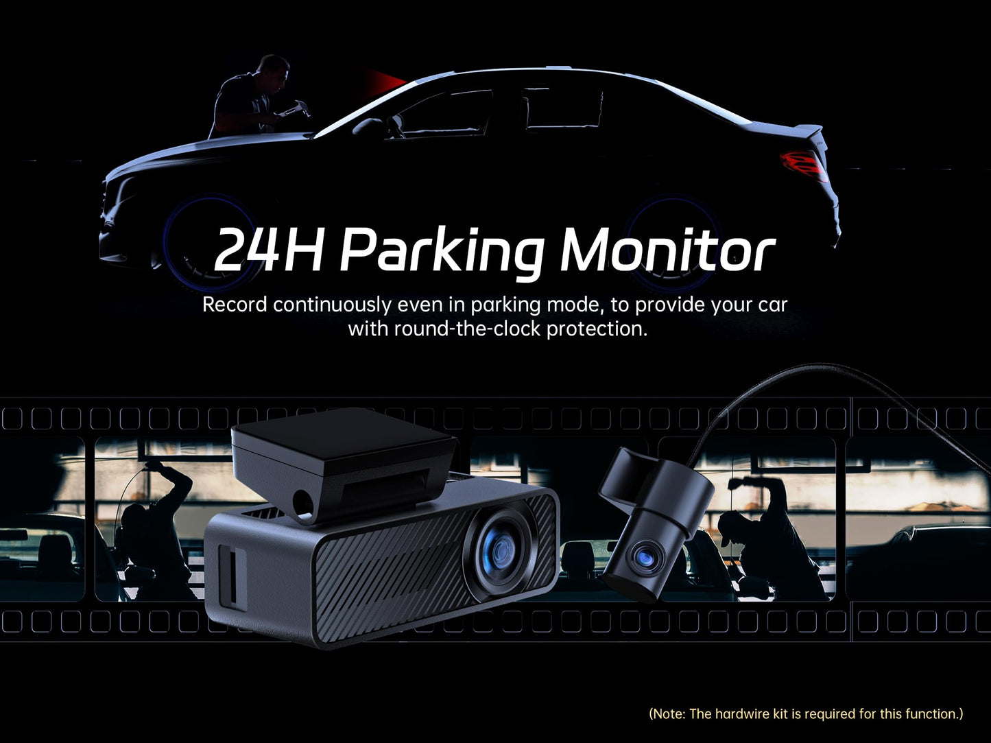 Pelsee 4K Dual Dash Cam with Night Vision And app
