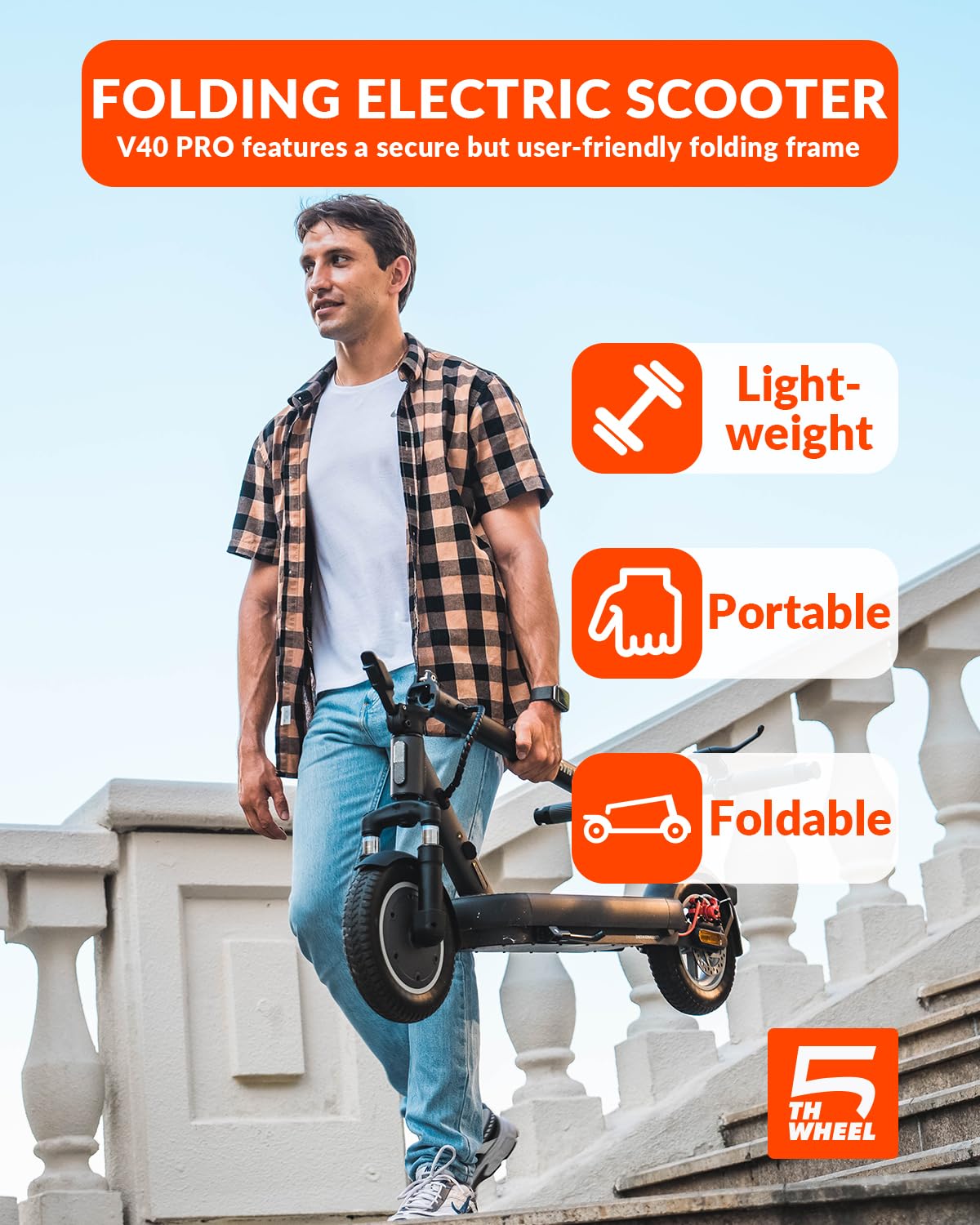 5TH Wheel Electric Scooter 800W 20 MPH Range