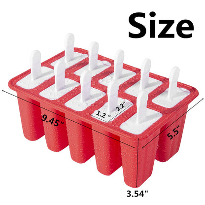 Silicone Popsicle Molds 10-Cavity Easy Release