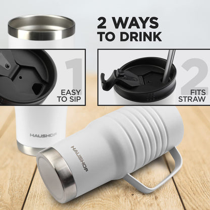 24 oz HAUSHOF Stainless Steel Travel Mug with Handle