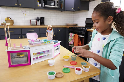 Barbie Ultimate Kitchen Doll & Playset with Lights & Sounds, Food Molds, 5 Dough Colors & 20+ Accessories, Blonde Chef Doll (Amazon Exclusive)