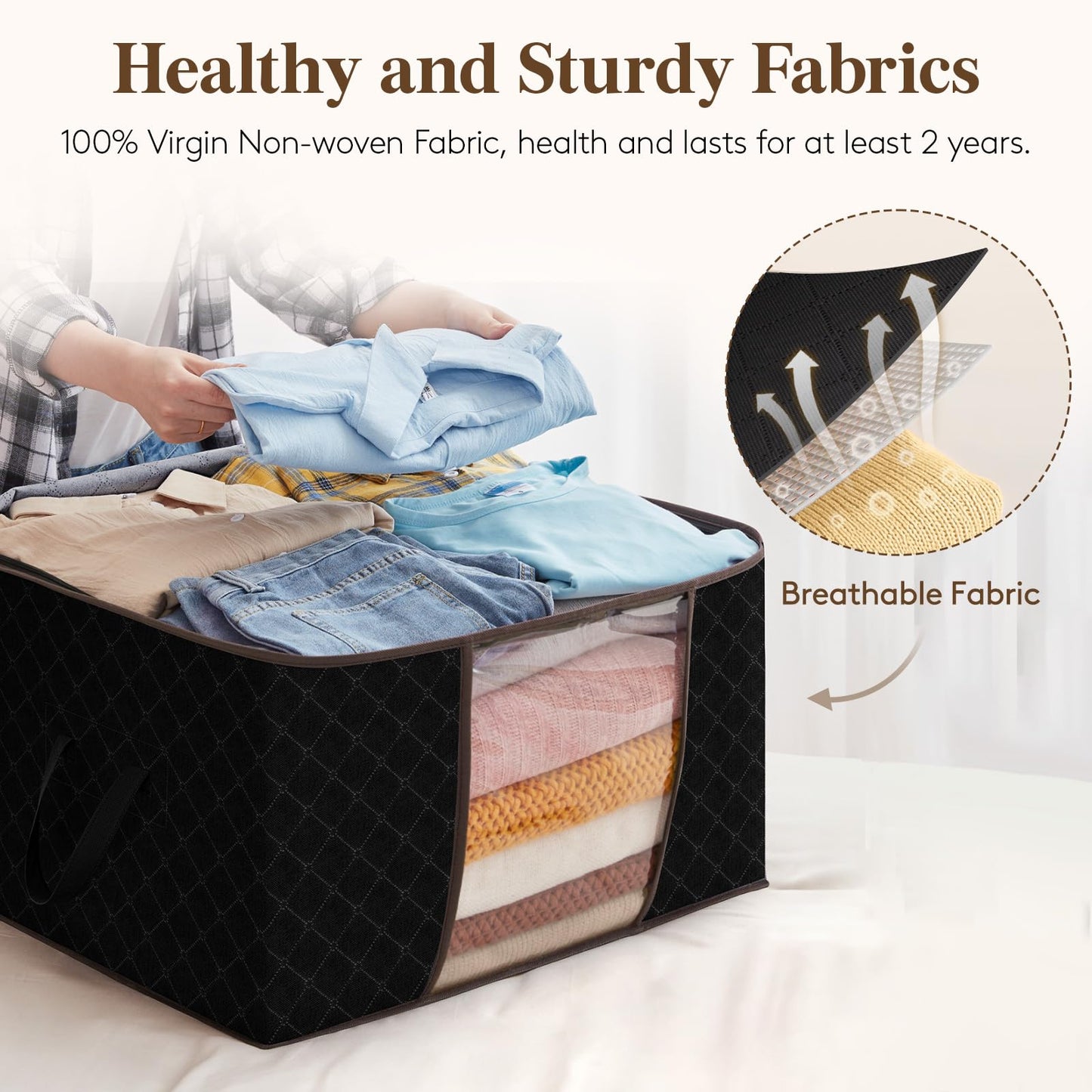 Lifewit Foldable Clothes Storage Bins with Lids