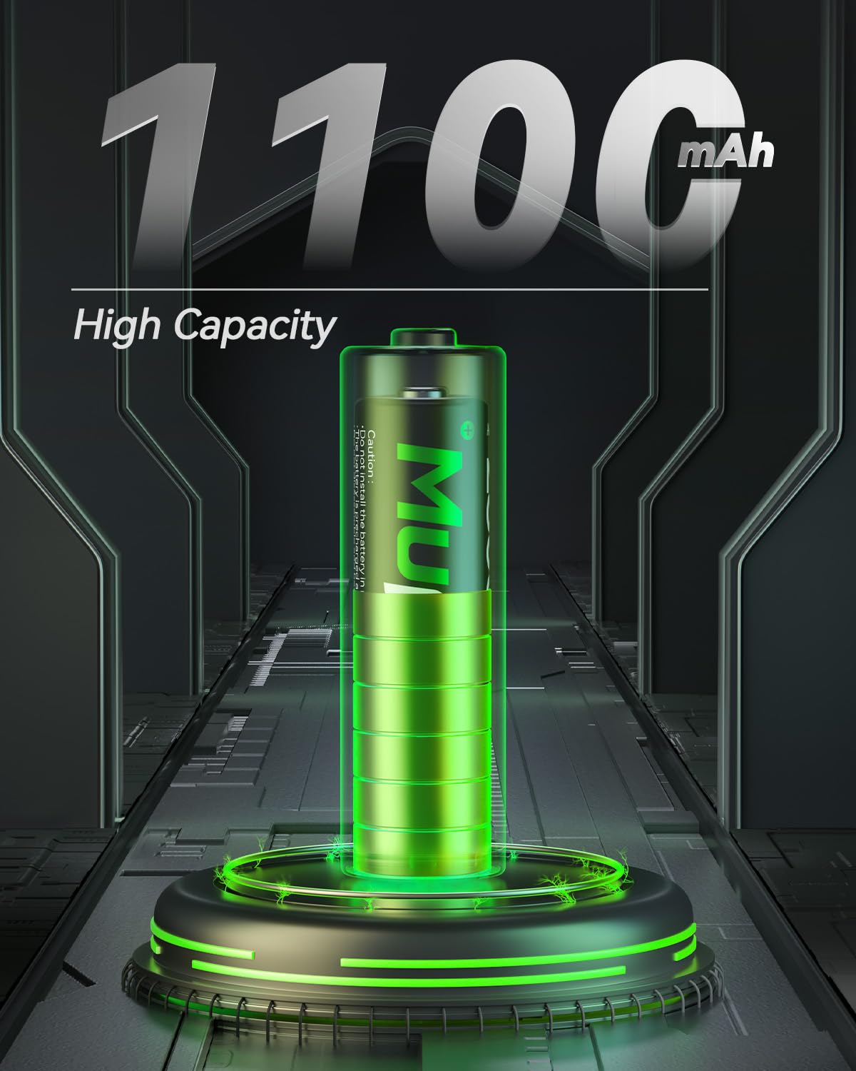 Mupoer 16 Pack Rechargeable AAA Batteries 1100mAh