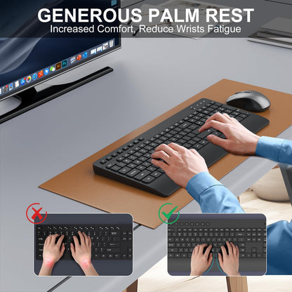 Wireless Ergonomic Keyboard and Mouse Combo