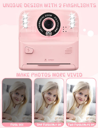 Kids Instant Print Camera with Flash Lights