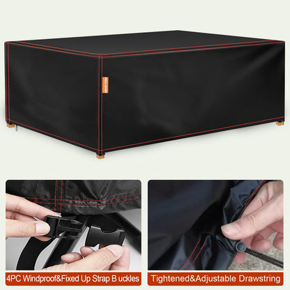 Patio Furniture Covers Waterproof , 420D Furniture Covers for Outdoor Sectional Sofa Set, Rectangular Outdoor Furniture Table and Chair Covers (102" L×74" W×28" H)