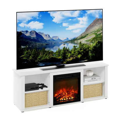 60 Inch TV Stand with Fireplace by Furinno