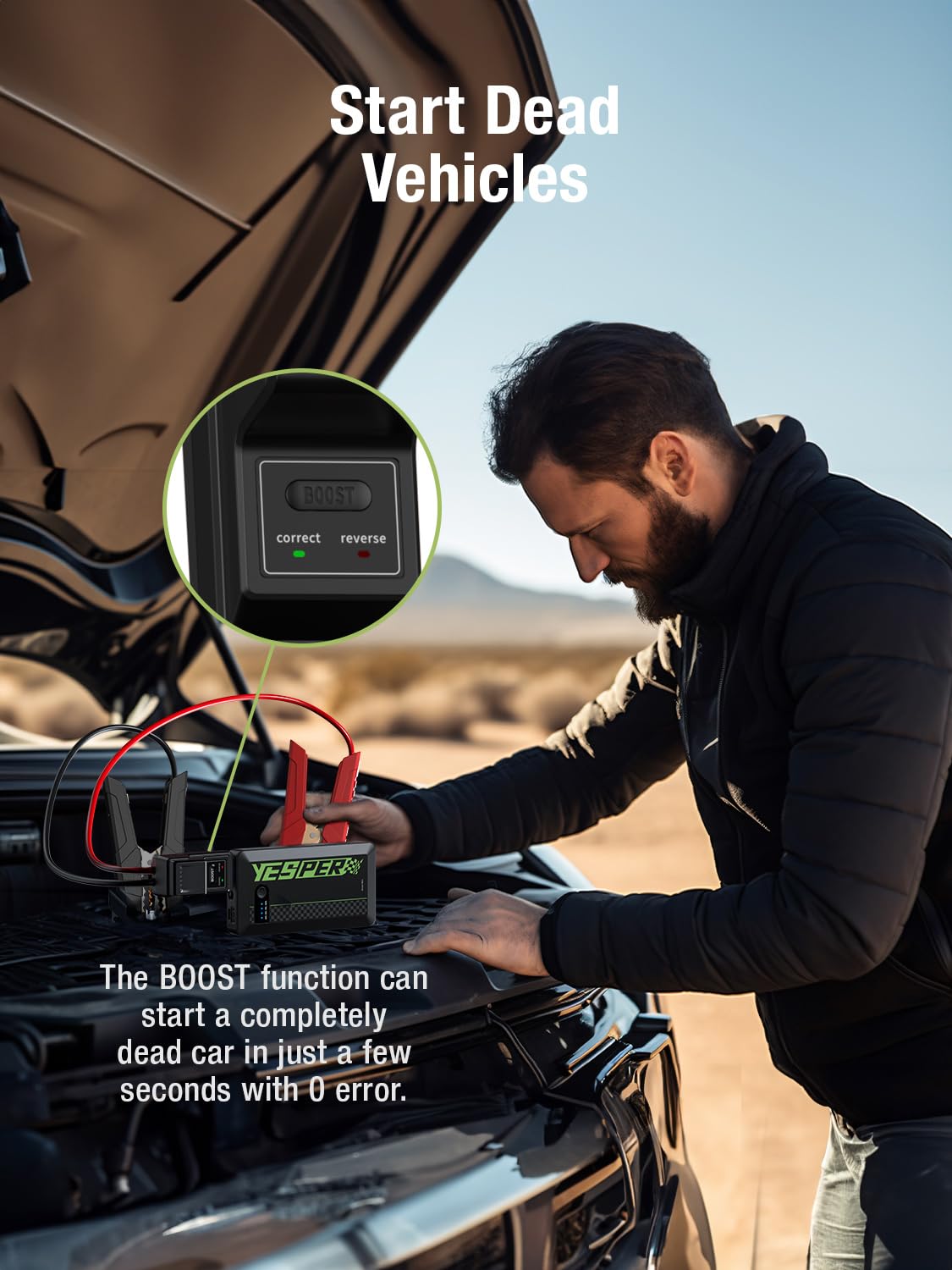 1500A YESPER Portable Jump Starter for Cars