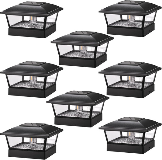 Get 2 for the Price of 1 Solar Post Cap Lights with Edison Bulbs